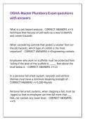 OSHA-Master Plumbers Exam questions with answers