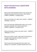 Master Plumber Exam 1 QUESTIONS WITH ANSWERS