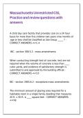 Massachusetts Unrestricted CSL Practice and review questions with answers