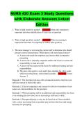 NURS 420 Exam 3 Study Questions  with Elaborate Answers Latest  Edition