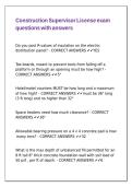 Construction Supervisor License exam questions with answers