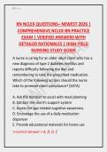 RN NCLEX Questions 2025&ndash;2026 &vert; Comprehensive NCLEX-RN Practice Exam &vert; Verified Answers with Detailed Rationales &vert; High-Yield Nursing Study Guide