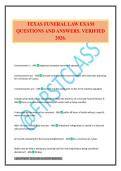 TEXAS FUNERAL LAW EXAM QUESTIONS AND ANSWERS&period; VERIFIED 2026&period;