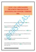 TCOT - CH&period; 3&colon; SPECIALIZED TREATMENT PROCESS EXAM QUESTIONS AND ANSWERS&period; VERIFIED 2026&period;