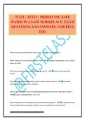 TCOT - TEST1 &colon; PRODUCING SAFE WATER IN A SAFE WORKPLACE&period; EXAM QUESTIONS AND ANSWERS&period; VERIFIED 2026&period;