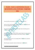 TCOT - TEST 2&colon; SOFTENING EXAM QUESTIONS AND ANSWERS&period; VERIFIED 2026&period;