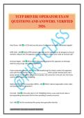 TCFP DRIVER&sol; OPERATOR EXAM QUESTIONS AND ANSWERS&period; VERIFIED 2026&period;