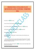 TRIMESTER 2 ENGLISH EXAM QUESTIONS AND ANSWERS&period; VERIFIED 2026&period;