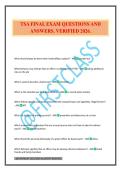 TSA FINAL EXAM QUESTIONS AND ANSWERS&period; VERIFIED 2026&period;