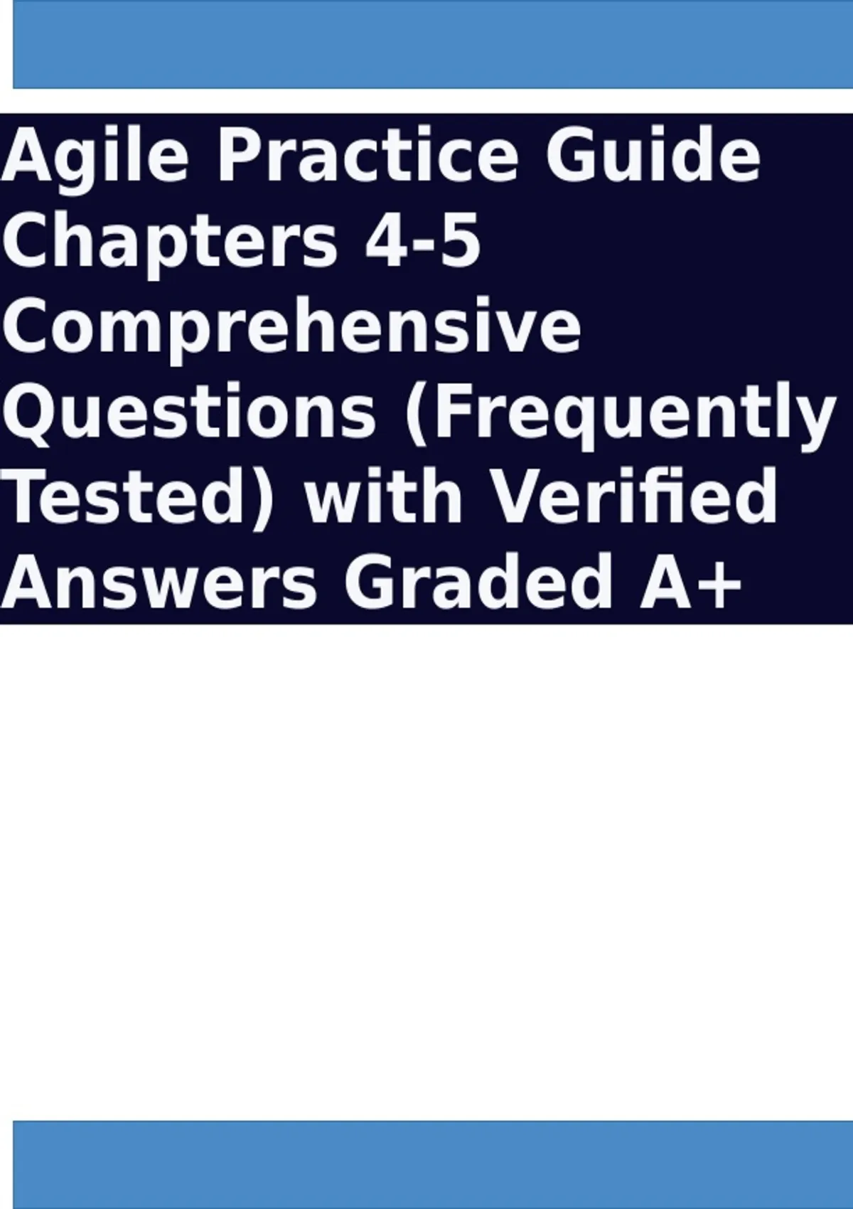 Agile Practice Guide Chapters 4-5 Comprehensive Questions (Frequently ...