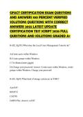 GFACT CERTIFICATION EXAM QUESTIONS AND ANSWERS 100 PERCENT VERIFIED SOLUTIONS QUESTIONS WITH CORRECT ANSWERS 2025 LATEST UPDATE CERTIFICATION TEST SCRIPT 2026 FULL QUESTIONS AND SOLUTIONS GRADED A&plus;