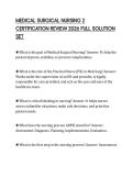 MEDICAL SURGICAL NURSING 2 CERTIFICATION REVIEW 2026 FULL SOLUTION SET