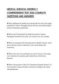 MEDICAL SURGICAL NURSING 2 COMPREHENSIVE TEST 2026 COMPLETE QUESTIONS AND ANSWERS