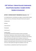 CNIT 340 Exam 1 Network Security Fundamentals Actual Practice Questions&colon; Complete Verified Solutions & Assessment