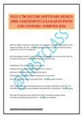 WGU C706 SECURE SOFTWARE DESIGN &lpar;PRE-ASSESSMENT&rpar; EXAM QUESTIONS AND ANSWERS&period; VERIFIED 2026&period;