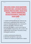 Med-Surg 2 Exam 1 NCLEX Questions 2025&ndash;2026 &vert; Advanced Medical-Surgical Practice Exam &vert; NCLEX-Style Review &vert; Verified Answers with Detailed Rationales &vert; High-Yield Study Guide
