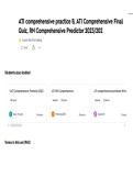 ATI comprehensive practice B&comma; ATI Comprehensive Final Quiz&comma; RN Comprehensive Predictor Exam ACTUAL QUESTIONS AND CORRECT ANSWERS LATEST UPDATE THIS YEAR-JUST RELEASED