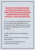 Older Adult NCLEX Questions 2025&ndash;2026 &vert; Gerontological Nursing Practice Exam &vert; NCLEX-Style Aging Care Review &vert; Verified Answers with Detailed Rationales &vert; High-Yield Study GuideOlder adult NCLEX practice