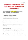 NURS 1170 EXAM REVIEW 2026  QUESTIONS AND ANSWERS&vert; ACE  YOUR GRADES&period; 