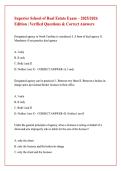 Superior School of Real Estate Exam &ndash; 2025&sol;2026  Edition &vert; Verified Questions & Correct Answers 