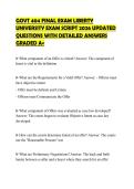 GOVT 404 FINAL EXAM LIBERTY UNIVERSITY EXAM SCRIPT 2026 UPDATED QUESTIONS WITH DETAILED ANSWERS GRADED A&plus;
