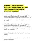 GOVT 404 FINAL EXAM LIBERTY UNIVERSITY EXAMINATION TEST 2026 FULL QUESTIONS AND ACCURATE SOLUTIONS GRADED A&plus;
