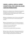 GRADED A&plus; MEDICAL SURGICAL NURSING CONCEPTS FINAL STUDY GUIDE 2026 SOLVED QUESTIONS PREMIUM REVIEW