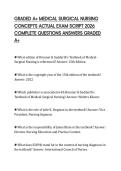 GRADED A&plus; MEDICAL SURGICAL NURSING CONCEPTS ACTUAL EXAM SCRIPT 2026 COMPLETE QUESTIONS ANSWERS GRADED A