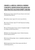 GRADED A&plus; MEDICAL SURGICAL NURSING CONCEPTS CERTIFICATION EVALUATION SET 2026 PRACTICE SOLUTION EXPERT CHECKED