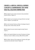 GRADED A&plus; MEDICAL SURGICAL NURSING CONCEPTS COMPREHENSIVE TEST PAPER 2026 FULL SOLUTION VERIFIED PASS