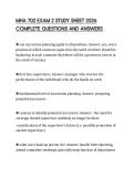 MHA 702 EXAM 2 STUDY SHEET 2026 COMPLETE QUESTIONS AND ANSWERS