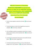 WGU D312 Anatomy & Physiology   OBJECTIVE ASSESSMENT Comprehensive  Resource To Help You Ace 2026-2027 Includes  Frequently Tested Questions With ELABORATED  100&percnt; Correct COMPLETE SOLUTIONS  Guaranteed Pass First Attempt&excl;&excl;  Current Update&excl;&excl; 