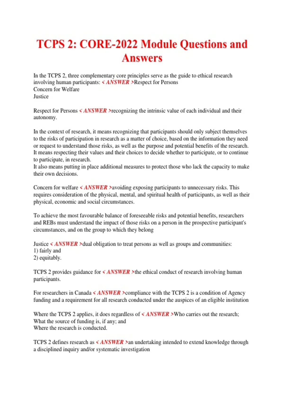 TCPS 2; CORE-2022 Module Questions and Answers - TCPS2:CORE 2022 ...