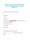 CPA Ethics Exam Newest 2026 Questions  and Correct Detailed Answers Already  Graded A&plus;