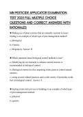 MN PESTICIDE APPLICATOR EXAMINATION TEST 2025 FULL MULTIPLE CHOICE QUESTIONS AND CORRECT ANSWERS WITH RATIONALES