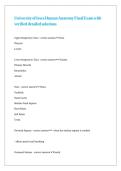 University of Iowa Human Anatomy Final Exam with verified detailed solutions