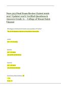 Nurs 323 Final Exam Review &lpar;Latest 2026-2027 Update&rpar; 100- Verified Questions & Answers Grade A&plus; - College of Mount Saint Vincent 