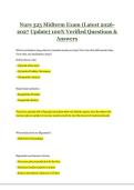 Nurs 323 Midterm Exam &lpar;Latest 2026-2027 Update&rpar; 100- Verified Questions & Answers