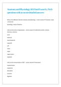 Anatomy and Physiology 101 Final Exam Ivy Tech questions with accurate detailed answers