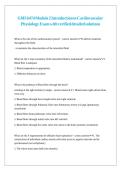 GMS 6474 Module 2 Introduction to Cardiovascular Physiology Exam with verified detailed solutions 