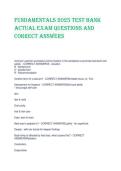 FUNDAMENTALS 2025 TEST BANK  ACTUAL EXAM QUESTIONS AND  CORRECT ANSWERS