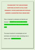 PSI MANICURIST TEST &lpar;2026-2027&rpar;BANK   QUESTIONS ACCURATE ACTUAL EXAM &sol;  FREQUENTLY TESTED QUESTIONS WITH DETAILED  ANSWERS &vert; GUARANTEED PASS &vert; BRAND NEW&excl;&excl;