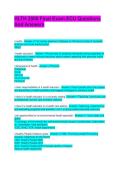 HLTH 2000 Final Exam ECU Questions And Answers