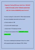Diagnostic Testing HESI prep- Adult Care  2026-2027  COMPLETE EXAM LATEST VERSION QUESTIONS  AND 100- Verified ANSWERS&vert;&vert;Latest Version&excl;&excl; 