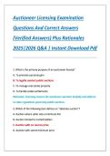 Auctioneer Licensing Examination  Questions And Correct Answers  &lpar;Verified Answers&rpar; Plus Rationales  2025&vert;2026 Q&A &vert; Instant Download Pdf 