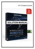 Introduction to Robotics&colon; Analysis&comma; Control&comma; Applications &lpar;3rd Edition&rpar; by Saeed B&period; Niku &ndash; Solution Manual &vert; Complete Worked Solutions for Robotics
