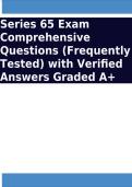 Series 65 Exam Comprehensive Questions &lpar;Frequently Tested&rpar; with Verified Answers Graded A&plus;