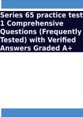 Series 65 practice test 1 Comprehensive Questions &lpar;Frequently Tested&rpar; with Verified Answers Graded A&plus;