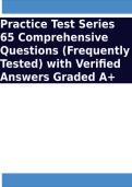 Practice Test Series 65 Comprehensive Questions &lpar;Frequently Tested&rpar; with Verified Answers Graded A&plus;