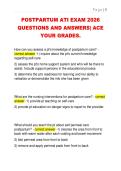 POSTPARTUM ATI EXAM 2026  QUESTIONS AND ANSWERS&vert; ACE  YOUR GRADES&period;
